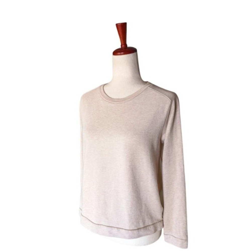 COS Women Heathered Oatmeal Silk Back Cotton Modal Knit Top Size Small‎ - Picture 5 of 8